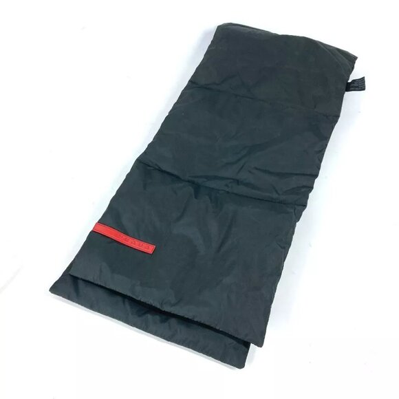 PRADA Down muffler logo Scarf Nylon Black/Red - Picture 1 of 9